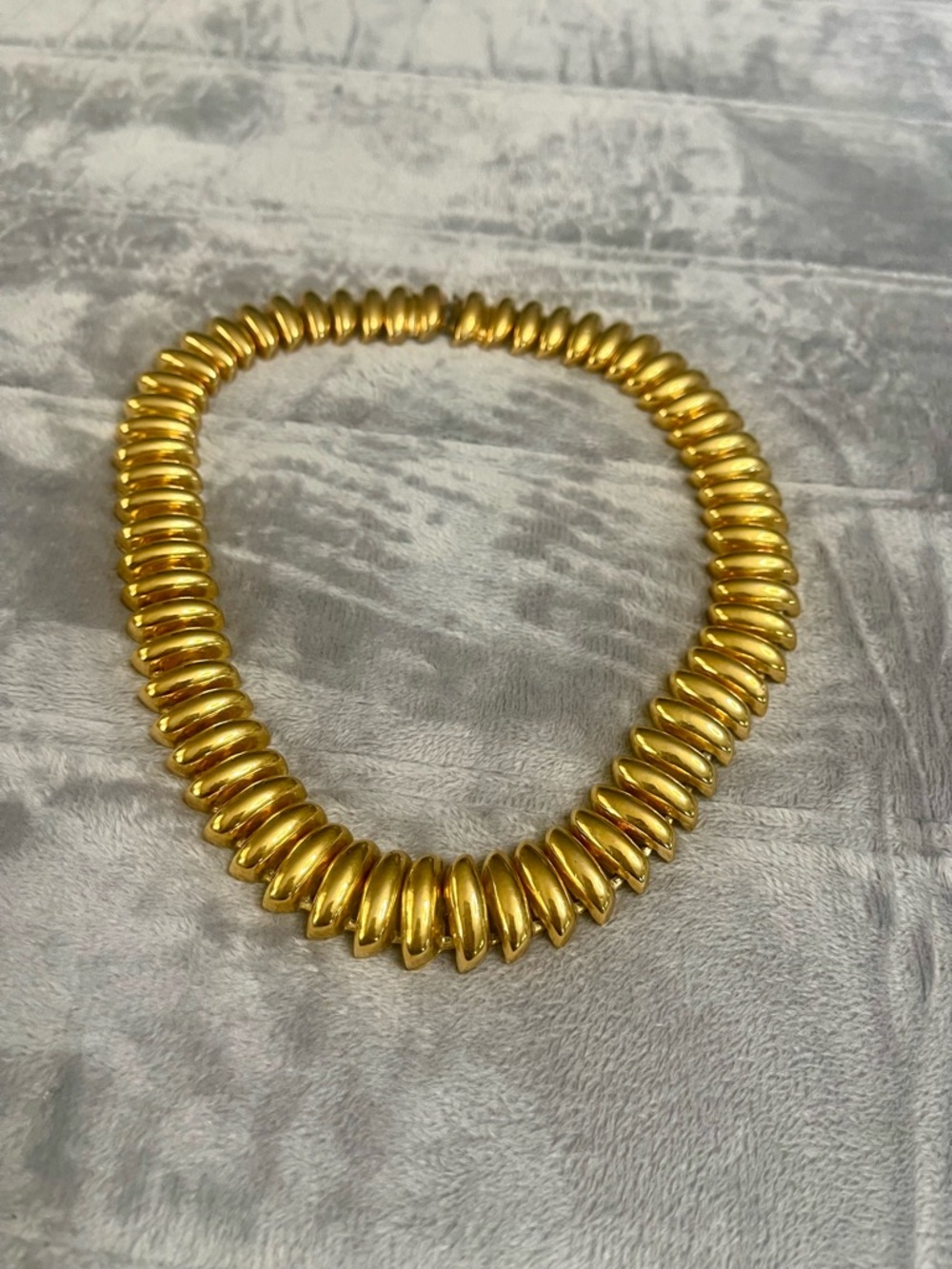 Bold Gold Sculpted Bead Necklace for Women